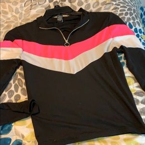 Slightly cropped quarter zip long sleeve